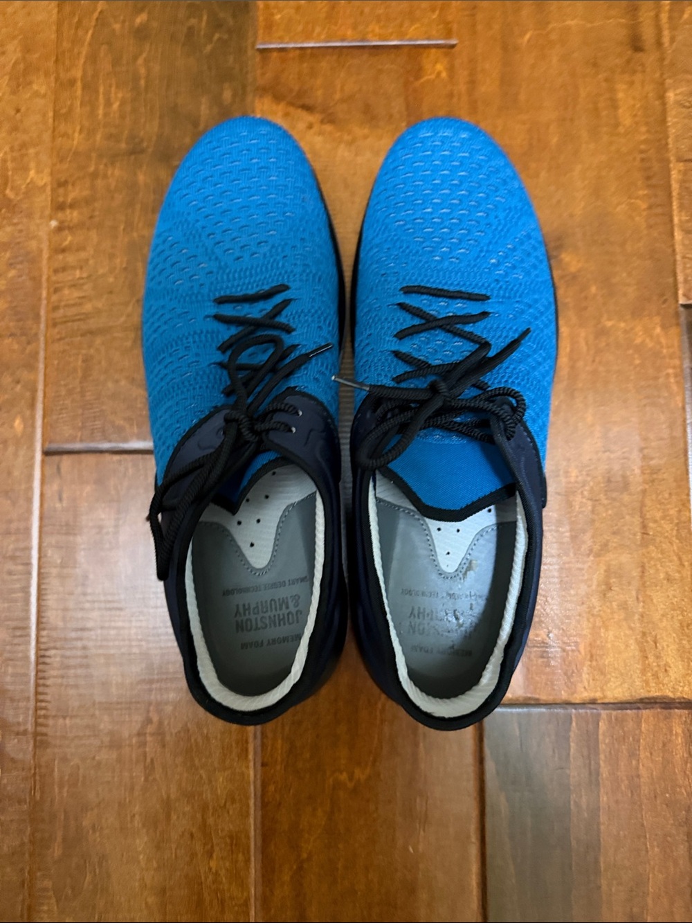 Johnston & Murphy Men’s Blue Knit Lace-Up Sneakers
